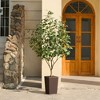 DR.Planzen 72" Artificial Ficus Tree - 6FT UV Resistant Fake Plant with Silk Leaves & 15.7" Planter for Indoor House Plants, Floor & Tall Faux Trees - 2 of 4