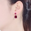 Guili Sterling Silver White Gold Plated Drop Earrings with Colored Cubic Zirconia Accents, A Chic and Elegant Addition to Any Jewelry Collection - 2 of 2