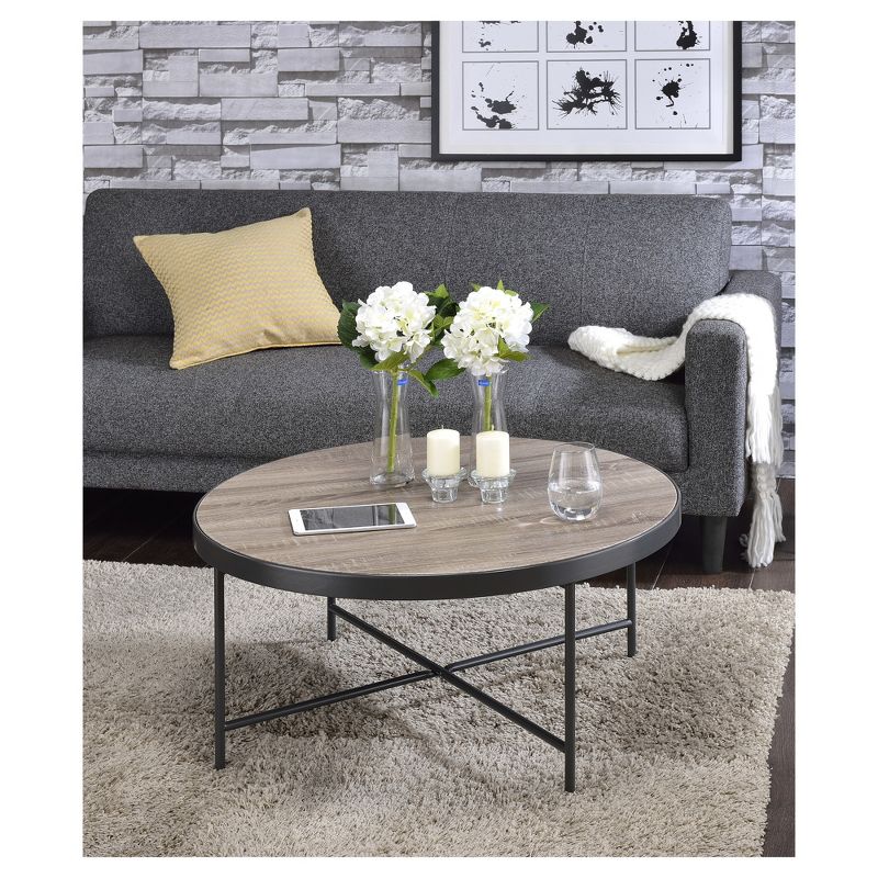 X Base Coffee Table Oak Gray - Acme Furniture, 3 of 6