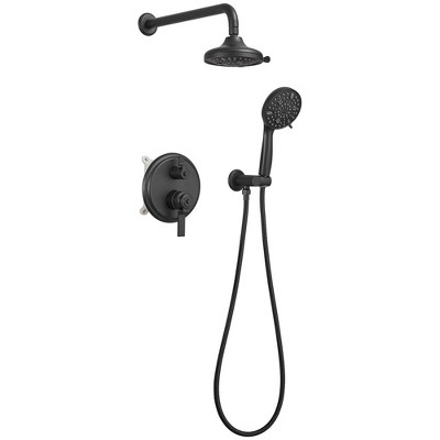 Single Handle 1-Spray Round Rain Shower Faucet Set 1.8 GPM with Dual Function Pressure Balance Valve
