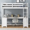 Twin Size Loft Bed with U-shaped Desk, Drawers and Storage Shelves - 2 of 4