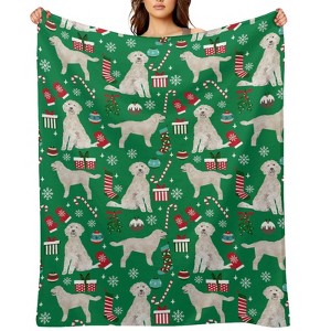 Golden Doodle Dog Christmas Christmas Throw Blanket Soft Fleece Christmas Blanket Cozy Flannel Throw for Couch Bed 50x60 inches - 1 of 1
