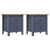 vidaXL Bedside Cabinet Set of 2 Grey and Honey Brown Solid Pine Wood - 2 of 4