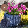 Sunnydaze Fluted Lava Finish Ceramic Planter - Dark Blue - 13.5" Round - 2 of 4