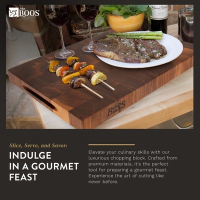 Large Walnut Wood Reversible Chopping Block with Finger Grips