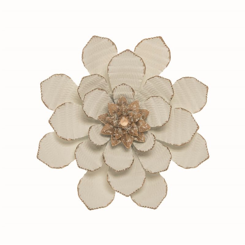 White Metal Layered Flower Wall Décor - Foreside Home & Garden, 1 of 6