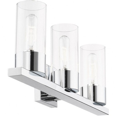 Carson Polished Chrome 3-Light Vanity with Clear Glass Shades