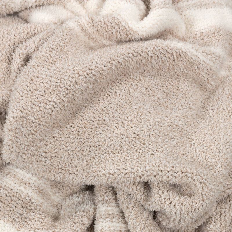 Cozy Feathery Knit Border Striped Throw Blanket - Threshold™, 6 of 7