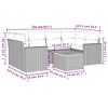 vidaXL 7 Piece Patio Sofa Set with Cushions Gray Poly Rattan - 3 of 4