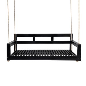 NAYSAYE Patio Swing Wooden Twin Size Porch Swing Bed Durable Elegant Design for Outdoor Relaxation, Natural, 85.75"*14.75"*9.25" - 1 of 4