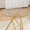 NicBex Modern Dining Table for 2-4 with Clear Tempered Glass Top and Metal Legs, Small Kitchen Table for Dining Room, Living Room - 3 of 4