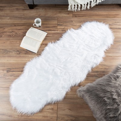 2'x5' Oval Woven Area Rug White - Hastings Home