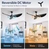 52" Ceiling Fan No Light Modern Ceiling Fan with Remote Control 3 Blades Ceiling Fan with Noiseless Reversible Dc Motor for Living room Bedroom - 3 of 4