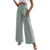 Coolmee Womens Casual Loose Fit Palazzo Pants Elastic High Waist Lounge Long Wide Leg Trousers - 2 of 4