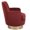 Lyngins 360° Swivel Accent Chair, Swivel Barrel Chair, Armchair for Living Room, Round Barrel Chairs with Gold Stainless Steel Base, Reading Chair - 3 of 4