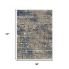Navy Blue And Beige Geometric Washable Indoor Outdoor Area Rug - 3 of 4