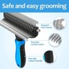 BABYYER 2 in 1 design Undercoat Rake and Deshedding Tool for Dogs and Cats - Dematting Comb for Long Hair Pets, Grooming Brush to Clear Mats - 3 of 4