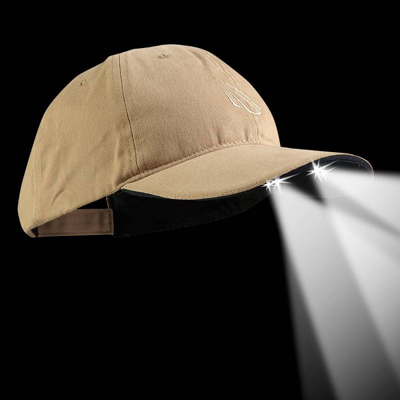 POWERCAP Adult 4 LED Unstructured Cotton Hat - Khaki, 2 of 7