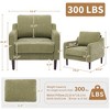 GustoWave Mid-Century Accent Chairs, Modern Linen Fabric Armchair, Comfy Sofa Chairs with Scooped Arms, Reading Chair High Back - 3 of 4