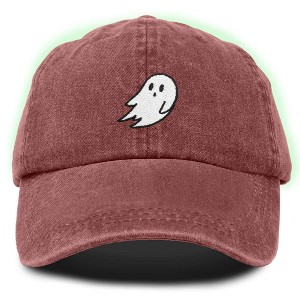 Dalix Ghost Glow in the Dark Embroidered Mens Womens Cotton Dad Hat Baseball Cap Adjustable - 1 of 4