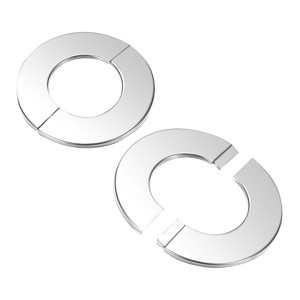 Unique Bargains 304 Stainless Steel Self-Adhesive Durable Mirror-Polished Escutcheon Plate 2 Pcs - 1 of 4