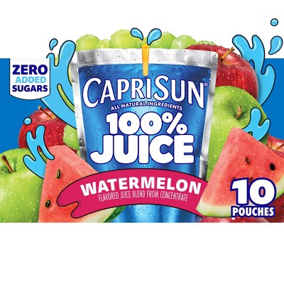 Capri Sun 100% Juice Fruit Punch Naturally Flavored Kids Juice Blend (40 ct  Pack, 4 Boxes of 10 Pouches)