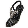 Perphy Women's Rhinestone Elastic T-Strap Dressy Slip Flat Bohemian Flip Flop Sandals - 2 of 4