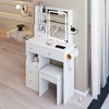 Nicbex Small Vanity Desk Sliding Mirror, Hidden Storage, Minimalist Dressing Table for Bathroom/Dorm Rooms - 3 of 4