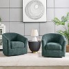 Set of 2 Liria Wooden Upholstered Barrel Chair for Livingroom with Metal Swivel Base | ARTFUL LIVING DESIGN - 2 of 4