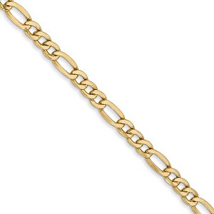 Black Bow Jewelry 3.5mm, 14k Yellow Gold, Hollow Figaro Chain Necklace - 1 of 4