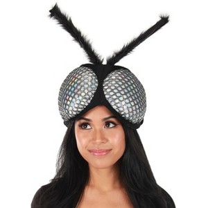 HalloweenCostumes.com    Holographic Large Fly Eyes Plush Headband, Black/Gray/Gray - 1 of 3