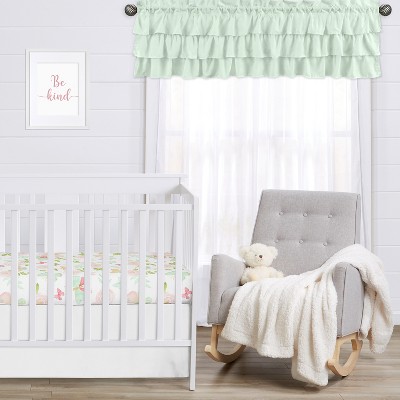 Mint Green Ruffled Rod Pocket Window Valance 54"