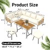 GARVEE 6-Piece Outdoor Sectional Set – All-Weather PE Rattan Sofa & Wood Table for Patio, Backyard (Beige) - 2 of 4