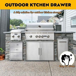 Outdoor Kitchen Drawers,  Stainless Steel BBQ Drawer, Flush Mount Built-In for Outdoor Kitchen Island & BBQ Islands, Silent, Fully Assembled - 1 of 4