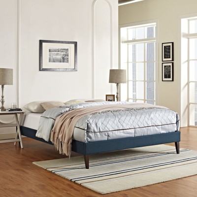 Modway Sharon Fabric Bed Frame with Squared Tapered Legs, Full, Azure