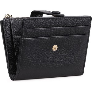 Clotth Womens Wallet - Slim RFID Blocking Bifold Wallet Minimalist PU Leather with Zipper Coin Purse | 10 Card Slots - 1 of 4