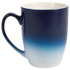 Elanze Designs Blue White Two Toned Ombre Matte 12 ounce Ceramic Stoneware Coffee Cup Mugs Set of 4 - 2 of 4