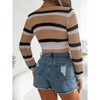 Women's Tie Front Long Sleeve Rib Knit Shrug Sweaters Cardigan Crop Top - 2 of 4