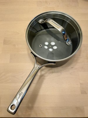 3qt Nonstick Hard Anodized Aluminum Sauce Pan with Lid Dark Gray - Figmint™