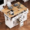 Kicthen Cart with Drop Leaf and 5 Deep Drawers and Adjustable Shelves - 2 of 4