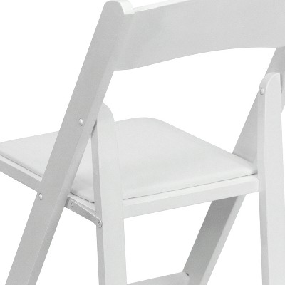 Elegant White Beechwood Folding Chair with Detachable Cushion