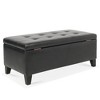 CAVINAS Wooden Leg Storage Ottoman Bench,PU Leather Footstool with Storage,Ottoman Foot Rest for Living Room,Bedroom,Hallway - 2 of 4