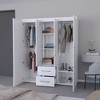 NicBex Armoire Wardrobe Closet Storage Cabinet with Doors & 2 Drawers & Shelves for Bedroom, White - 4 of 4