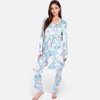 Anna-Kaci Lounge Women's Floral Print 3-Piece Pajama Set with Long Cardigan and Elastic Waist Pants - 3 of 4