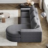 Modern Curved Chenille Sectional Sofa with Chaise Lounge, Convertible L-Shaped 3-Seat Modular Couch for Living Room & Bedroom–The Pop Home - 3 of 4
