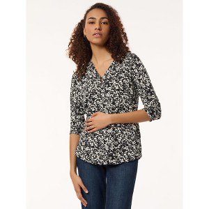Jones New York Printed Keyhole Neckline Top - 1 of 3