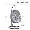 Swinging Chair Hammock Egg Chair Patio Wicker Swing Egg Hanging Chair with Stand, 350lbs Maximum Weight Capacity for Indoor Outdoor Patio Bedroom - 4 of 4