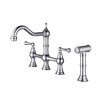 Two-Handle Bridge Style Kitchen Faucet with Detachable Side Sprayer - 3 of 4