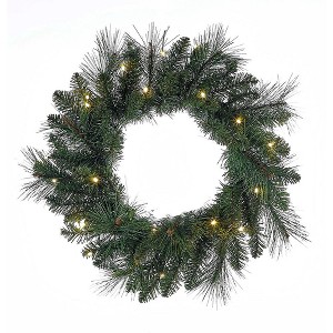 Kurt Adler 18-Inch Battery-Operated Green LED Wreath - 1 of 4