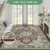 5x7 Washable Vintage Rug – Ultra-Thin Non-Slip Retro Medallion Carpet, Lightweight Floor Mat for Living, Bedroom, Dining, Home Office, Red - 4 of 4